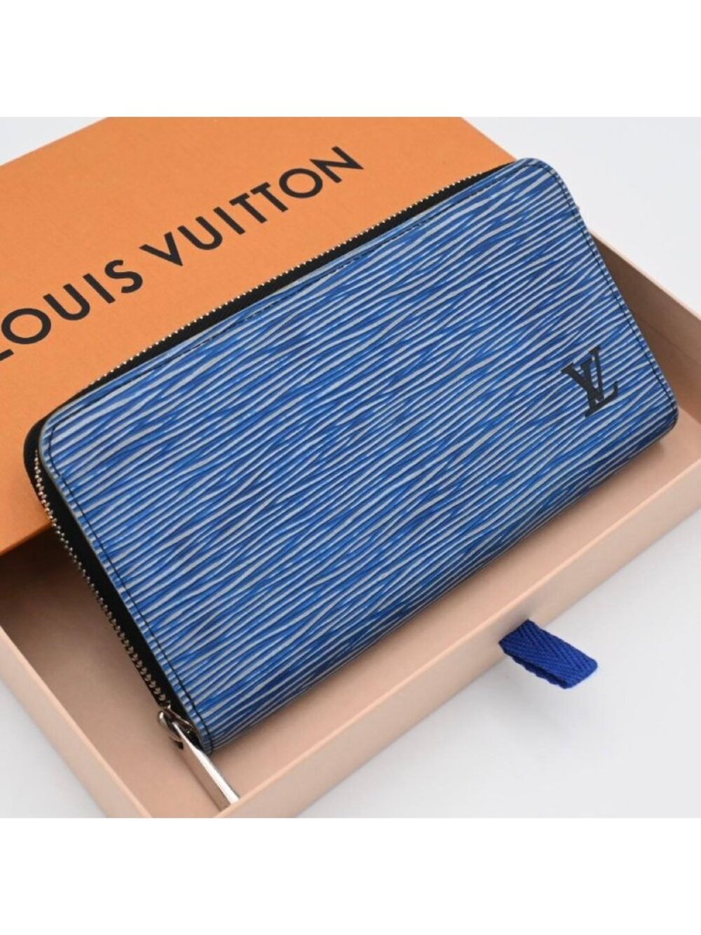 Louis Vuitton Epi Denim Zippy Wallet Blue